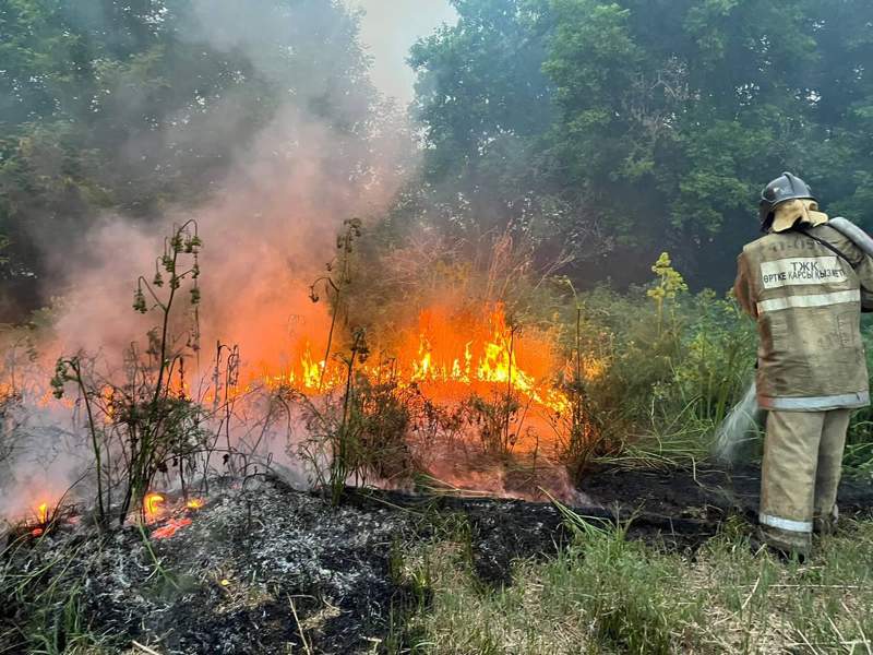 Абай облысындағы өрт сөндіріліп жатыр