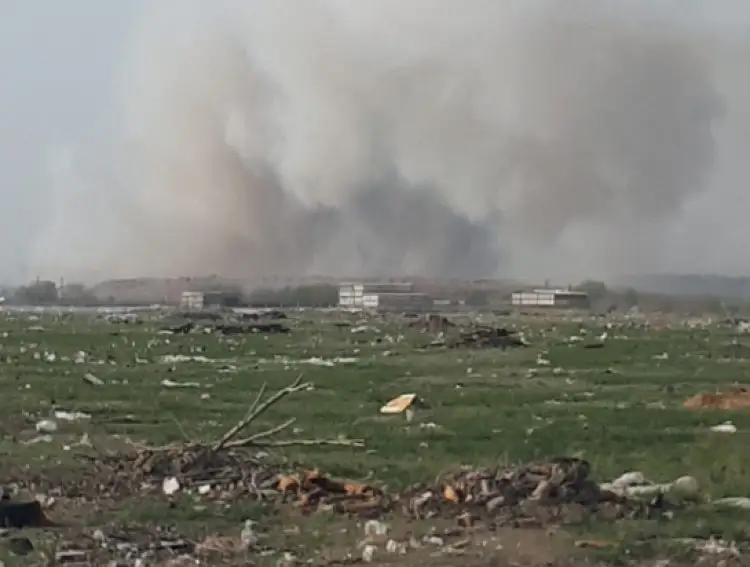 Павлодарда екі күннен бері қоқыс төгетін орын жанып жатыр