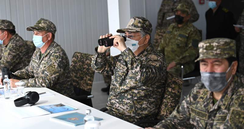 Қазақстан Президенті – Жоғарғы Бас қолбасшы «Отпантау-2021» әскери оқу-жаттығу жиынына барды