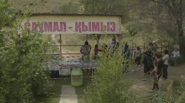 Алматылықтар саумал ішу үшін сағаттап кезекте тұр 