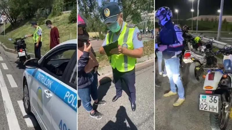 Бір күнде 12 мотоциклшіге айыппұл салынды