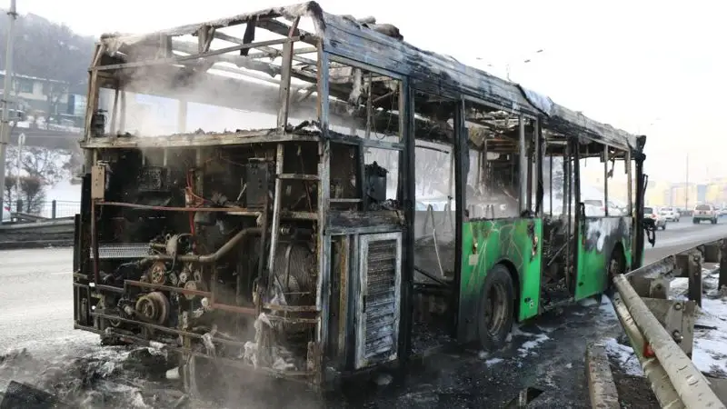 Әкімдік Алматыда автобустың өртену себебін түсіндірді