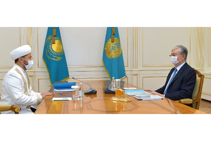 Тоқаев Бас мүфти Наурызбай қажы Тағанұлын қабылдады 