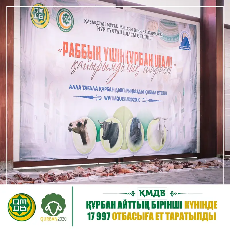 Айттың бірінші күні 17 997 мал құрбандыққа шалынды