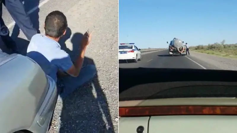 Мас жүргізуші ассенизатор рөліне отырған 