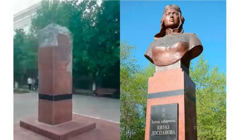 Атырауда Хиуаз Доспанованың ескерткіші жоғалып кетті