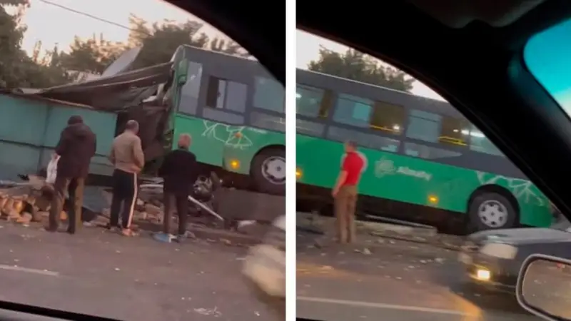 Алматыда автобус үйге соғылды