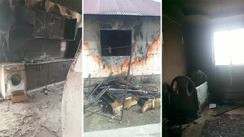 Талдықорғанда 7 балалы отбасының үйі өртеніп кетті
