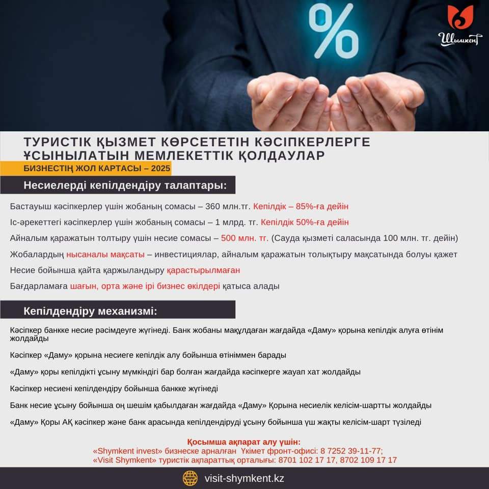 Туристік қызмет көрсететін кәсіпкерлерге ұсынылатын мемлекеттік қолдаулар қандай?