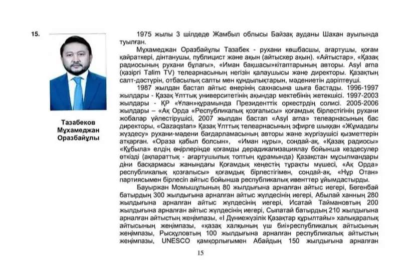 Мұхамеджан Тазабеков атақ аңсап жүр ме?