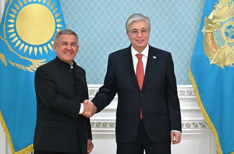 Президент Қасым-Жомарт Тоқаев Татарстан Раисы Рустам Миннихановты қабылдады