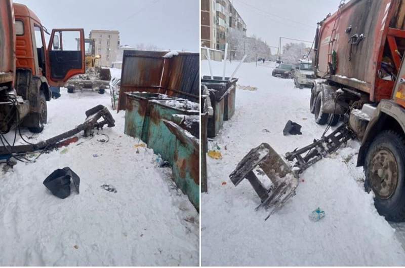 Үстіне қоқыс контейнері құлаған әйел көз жұмды