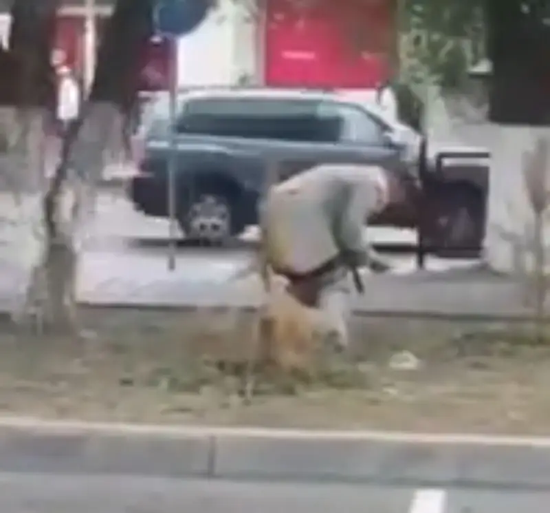 Қарағандыда көше ортасында дәретке отырған қарт кісінің видеосы тарады