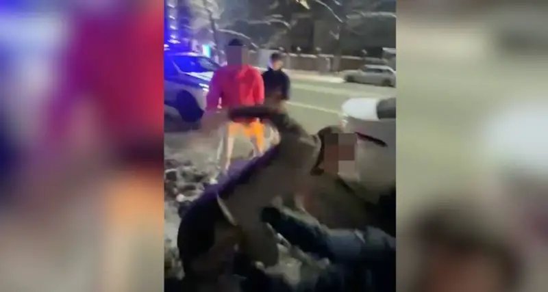 Алматыда полицейге жұдырық ала жүгірген ер адам қамалды