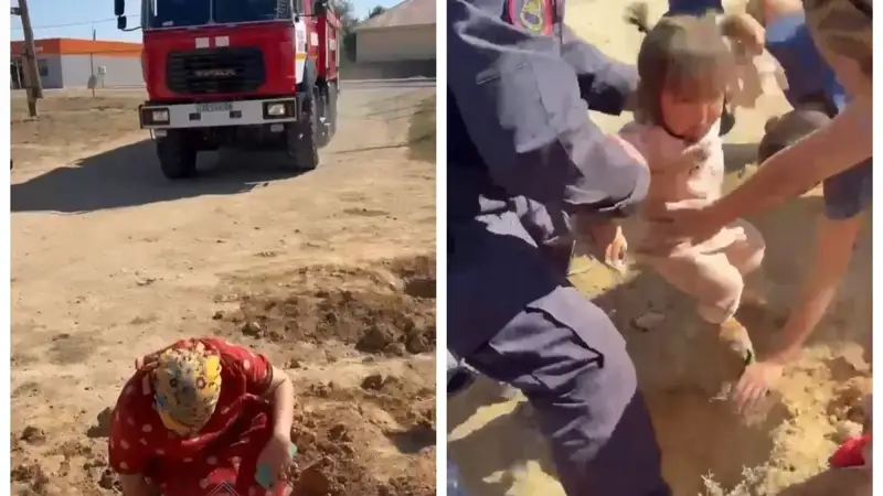 Атырау, 2 жасар бала шұңқырға құлап кетті